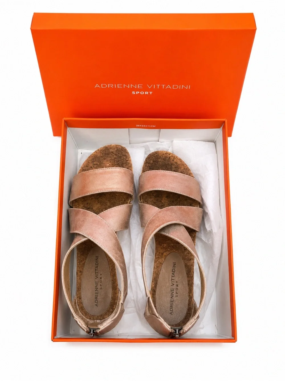 Adrienne Vittadini Sport Claud Rose Gold Wedge Sandals 9.5